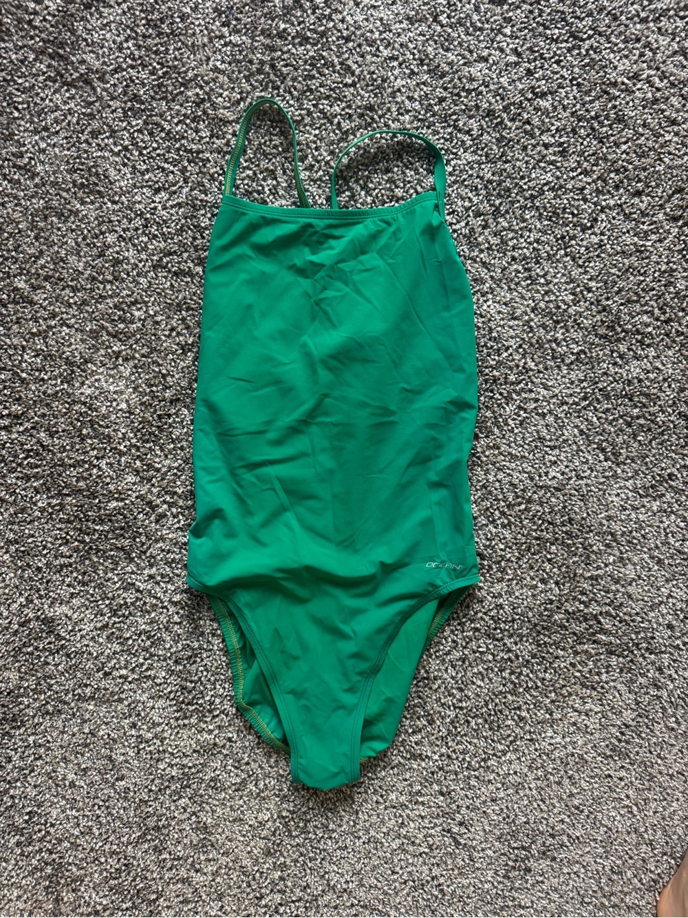 Dolfin Ugly Green One Piece Swimsuit Women’s Size 34 Athletic Lap Swimsuit